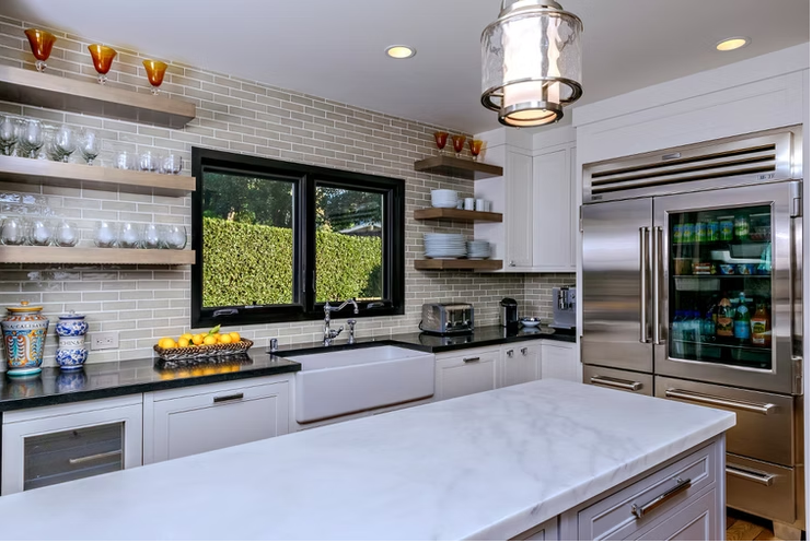 White Kitchen with Dark Countertops